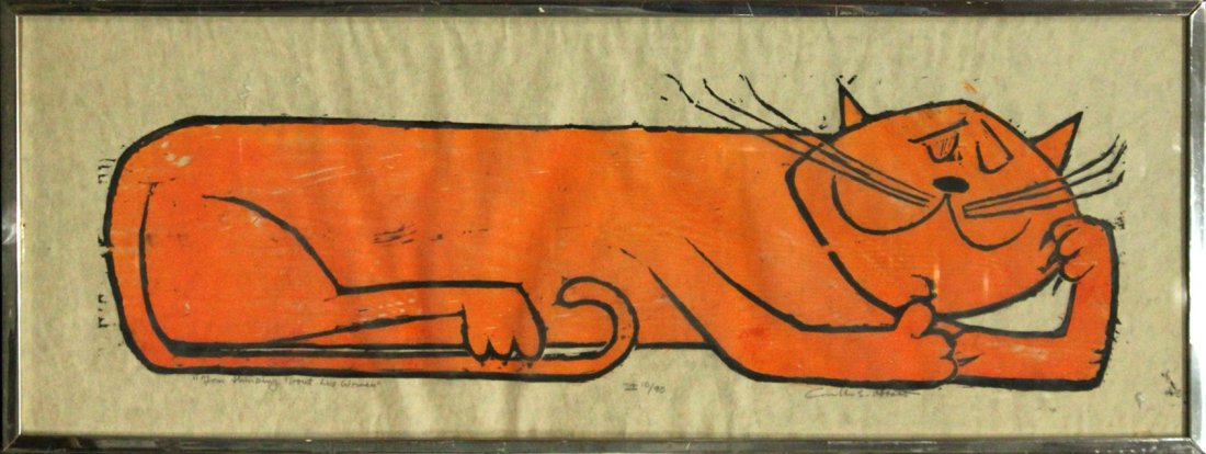 Abbott, 1960s Cat Litho #10/90 Tom Thinking About Women (1 of 5)