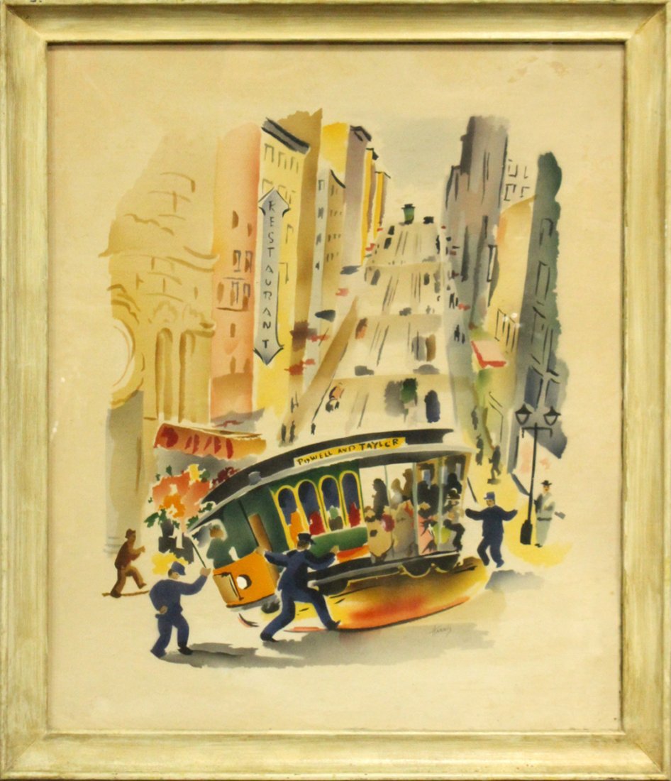 Harris, Vintage Mid-Century Silkscreen of San Francisco (1 of 5)