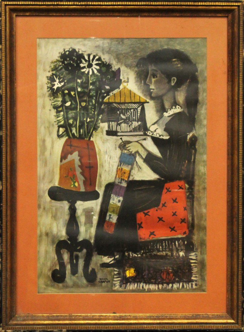 Roger Chaput 1909-1995 France, Color Litho, Melancholie (1 of 4)