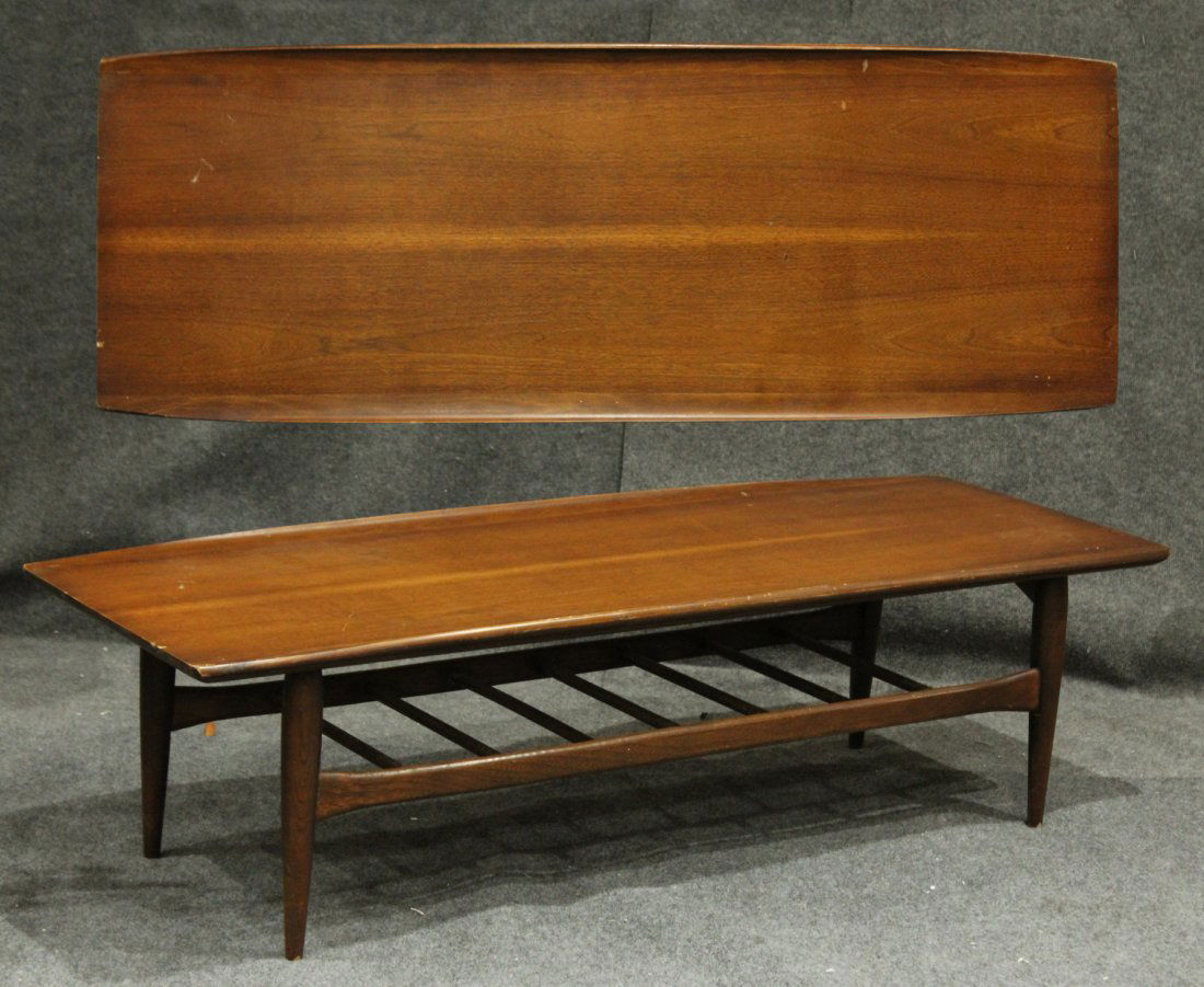 Mid Century DANISH DESIGN TEAK COFFEE TABLE Flared Rim (1 of 5)