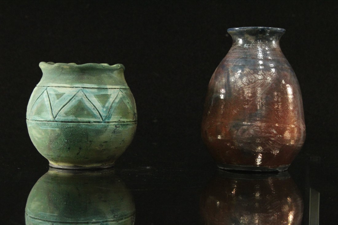 Two [2] Modern Design Studio Art Pottery Glazed Vases (1 of 8)