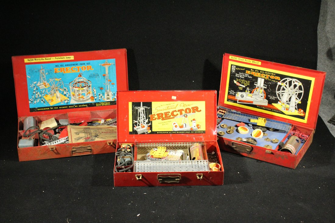 Vintage Erector sets with extra pieces, (1 of 8)