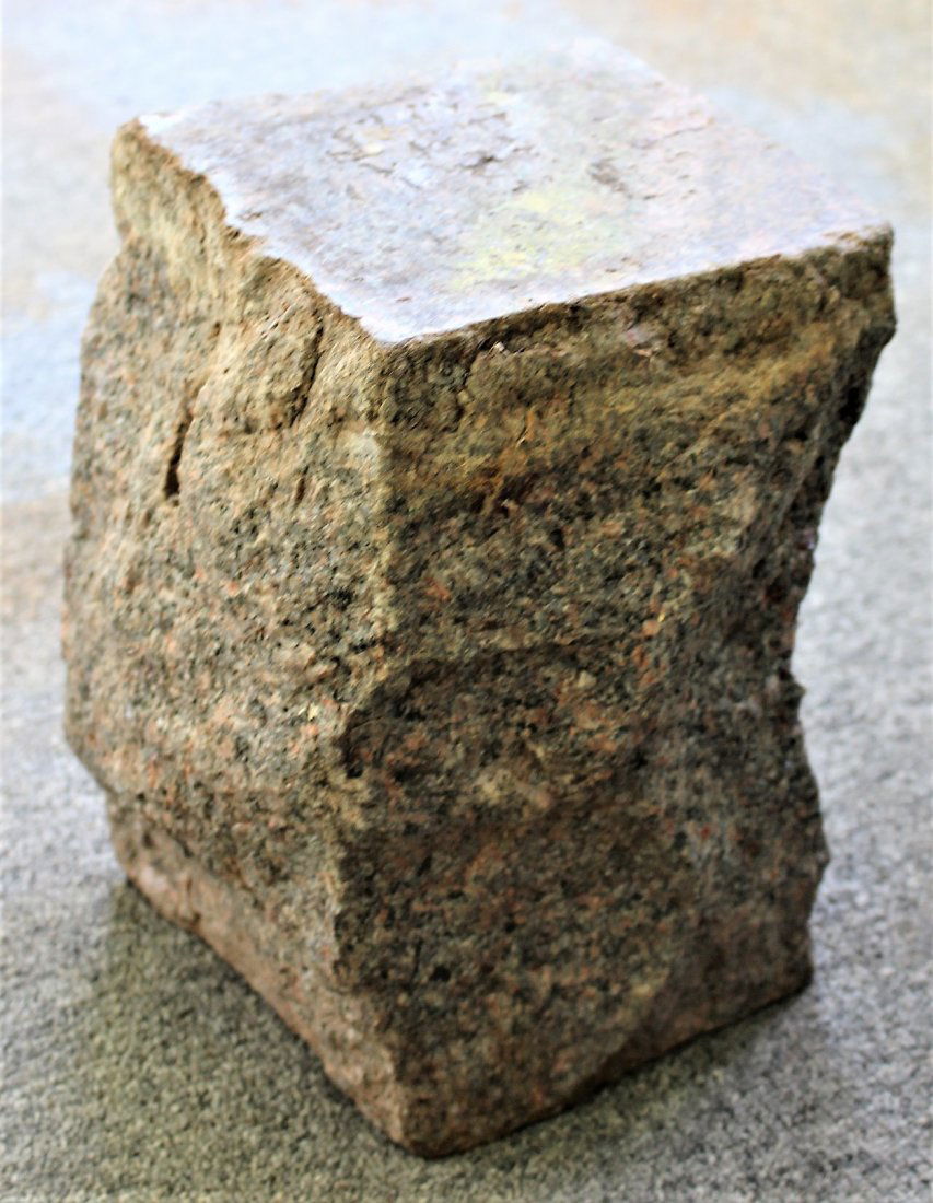 Mid-Century Modern Granite Stone Stand Polished Top (1 of 2)