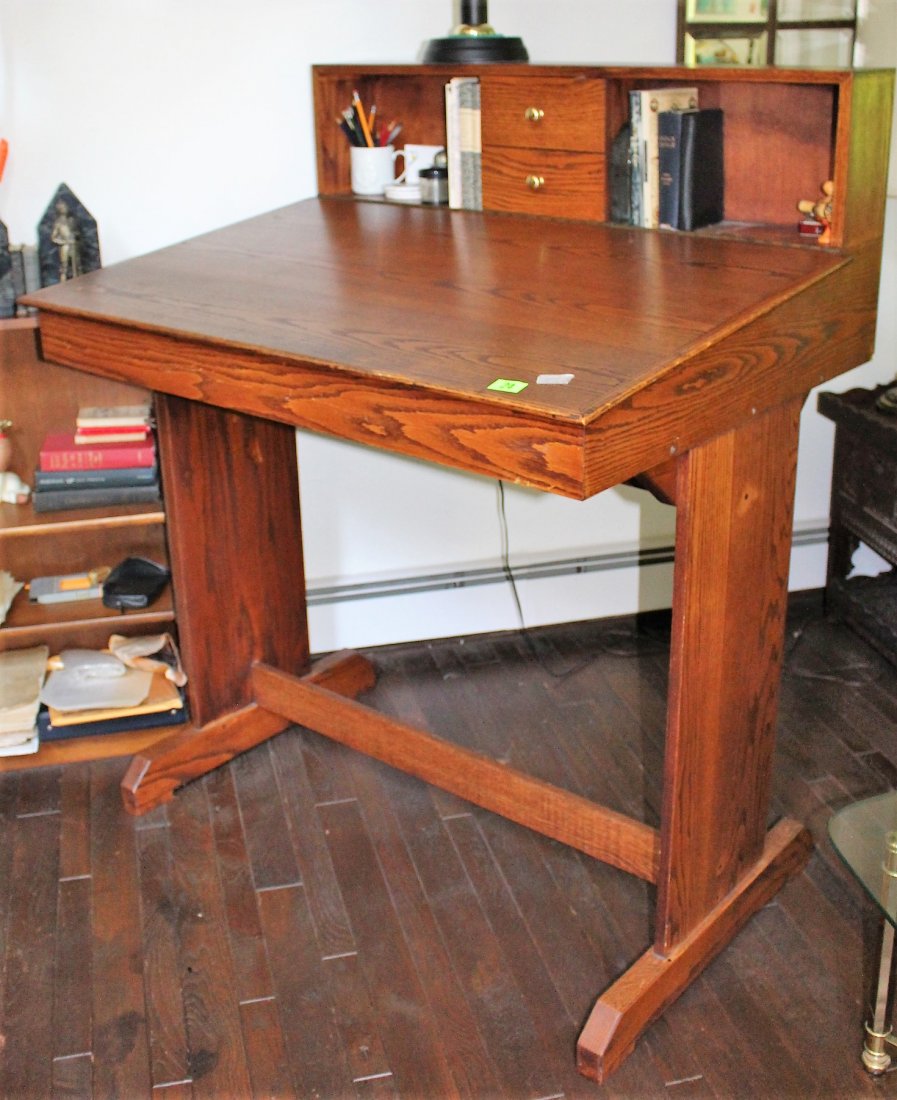Oak Stand Up Desk Drafting Table - Clean (1 of 3)