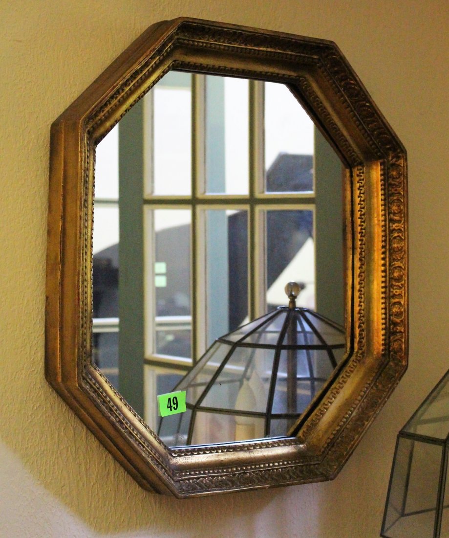 Group Lot: Octagon Mirror, Cast Iron Bookends, Books... (1 of 4)