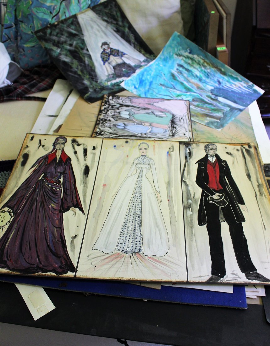 30 Pcs. Assorted Paintings of Theatrical Costumes, Etc. (1 of 2)
