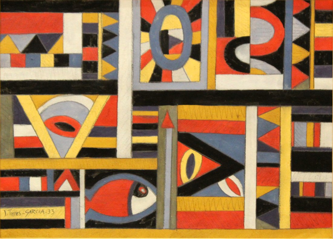 Joaquin Torres-Garcia 1933 Mid-Century Abstract Gouache (1 of 2)