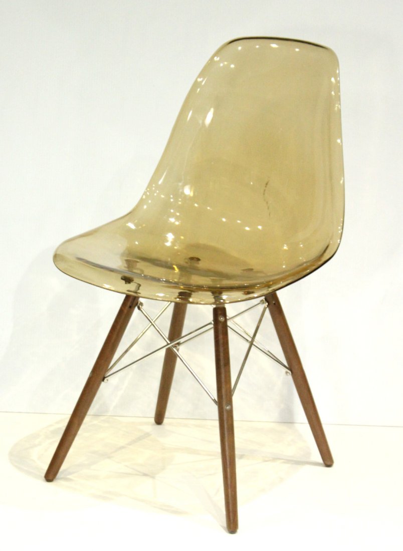 EAMES STYLE Smoked Lucite DSW Side Chair - Later (1 of 3)