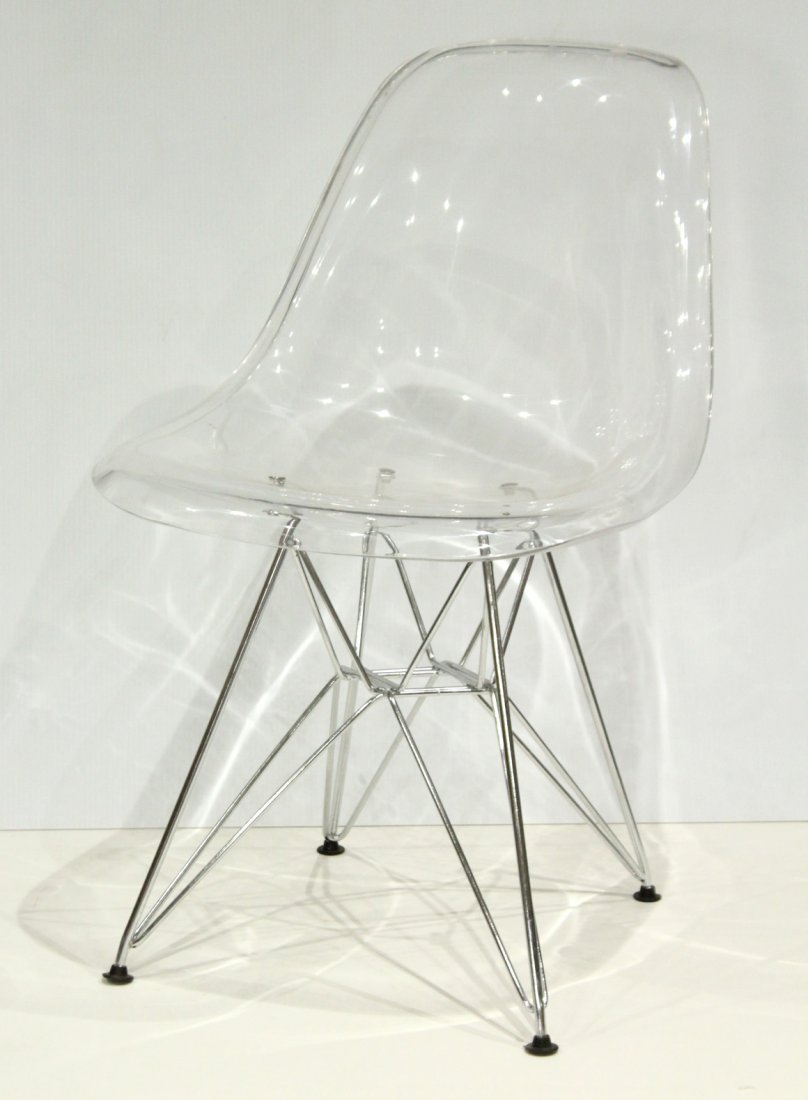 EAMES STYLE Clear Lucite DSW Side Chair - Later (1 of 4)
