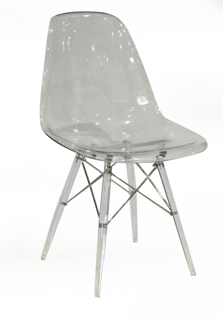 EAMES STYLE Clear Lucite DSW Side Chair - Later (1 of 4)