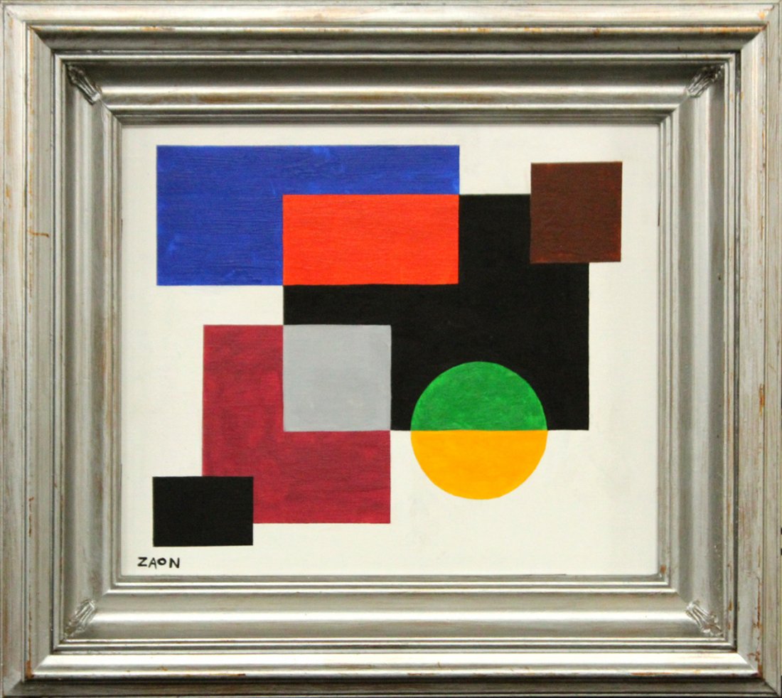 SEYMOUR ZAYON Mid Century Modern GEOMETRIC ABSTRACT (1 of 3)