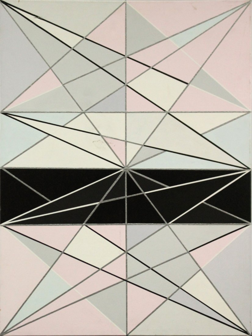 NICEA, Large Modernism Geometric Abstract Oil on Canvas (1 of 3)