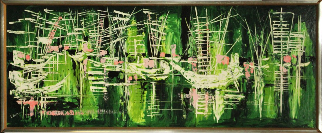 VERN, Mid Century Modern Abstract Boats In The Bay (1 of 5)