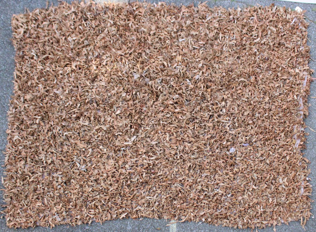 Roomsize Brown Leather Shag Rug with Original Tag (1 of 4)