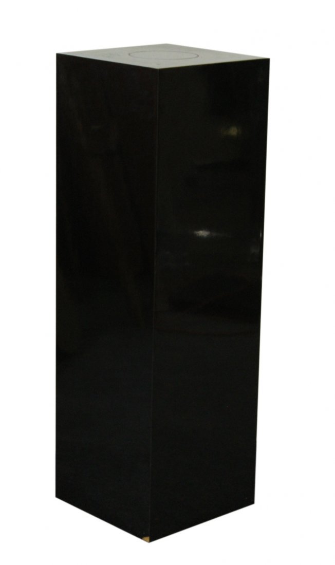 Tall Black Light-Up Display Pedestal Stand Glass Top (1 of 3)