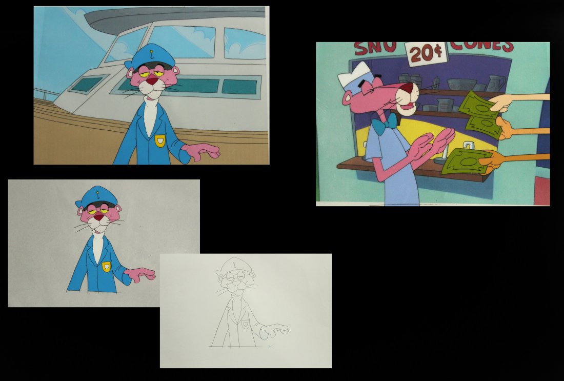 Grouping Pink Panther Animation Cels (1 of 5)