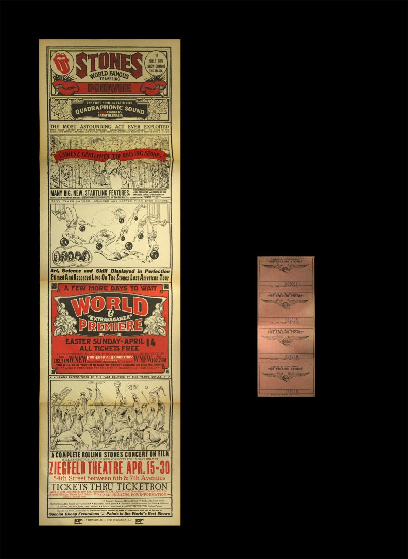 ROLLING STONES Poster Ziegfeld Theatre with 4 Tickets (1 of 6)