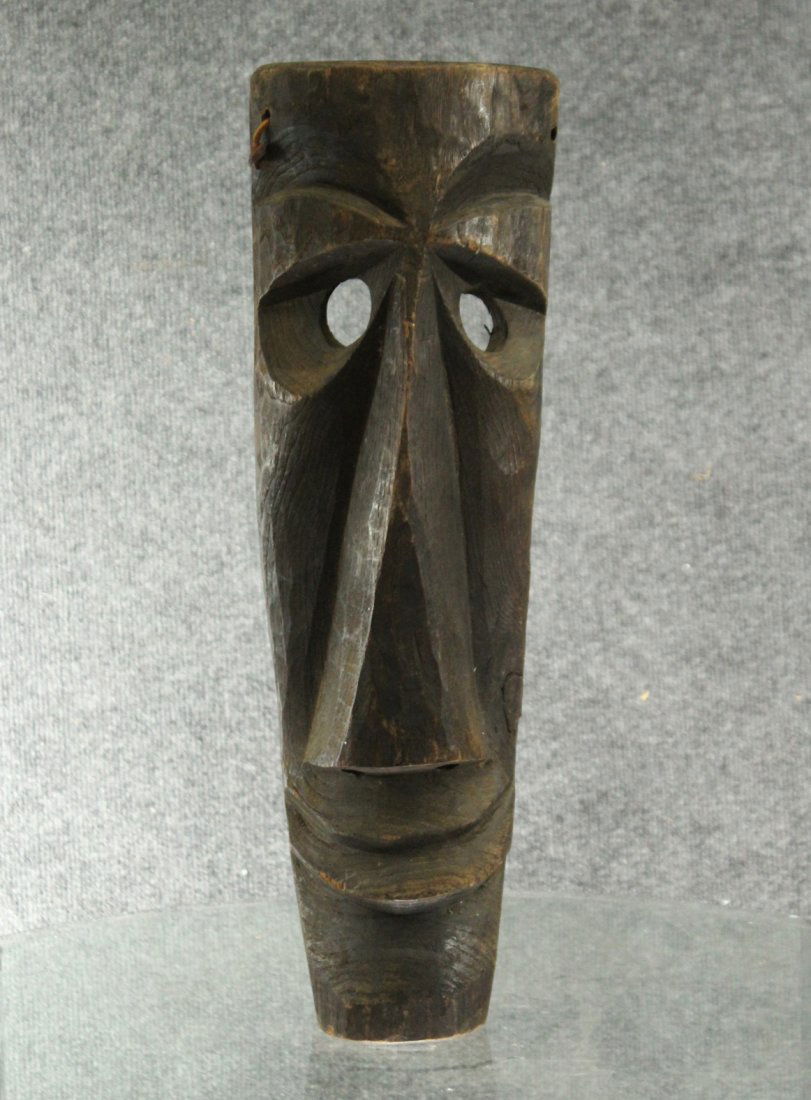 African Carved Wood Face Mask Elongated (1 of 4)