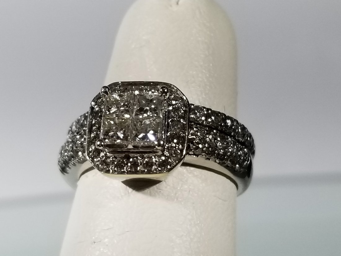 14k White Gold, Diamonds Engagement / Wedding Ring (1 of 5)