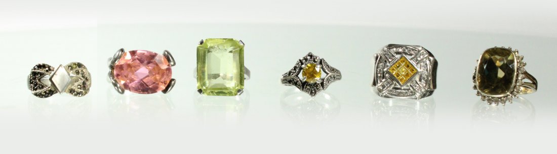 Collection of Six [6] Sterling Silver Rings (1 of 7)