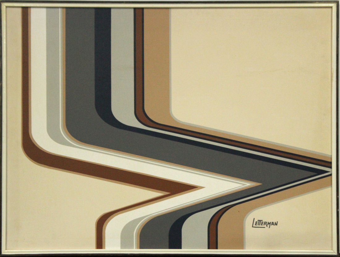 LETTERMAN, Oil/C Mid-Century Abstract Painting (1 of 4)