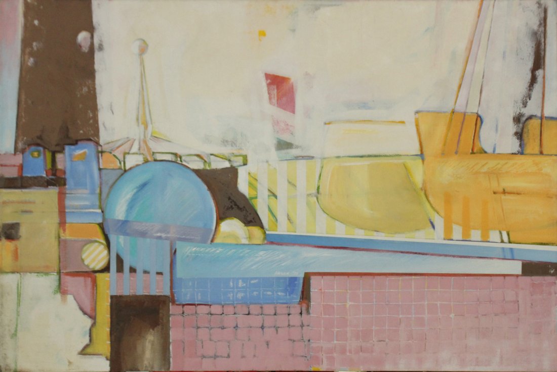 TOM WELCH Large Oil/C Mid-Century Industrial Revolution (1 of 4)