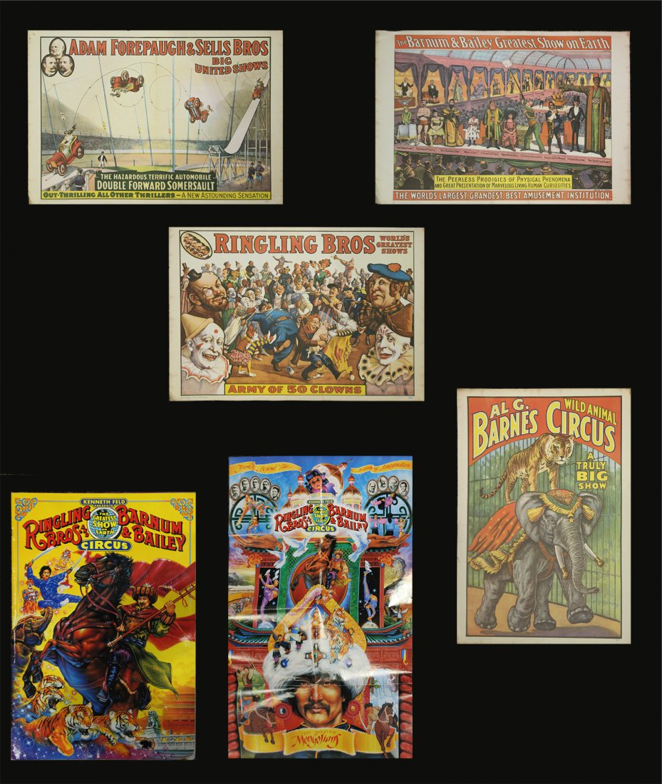 Six [6] Assorted Circus Posters Ringling Barnum Program (1 of 7)