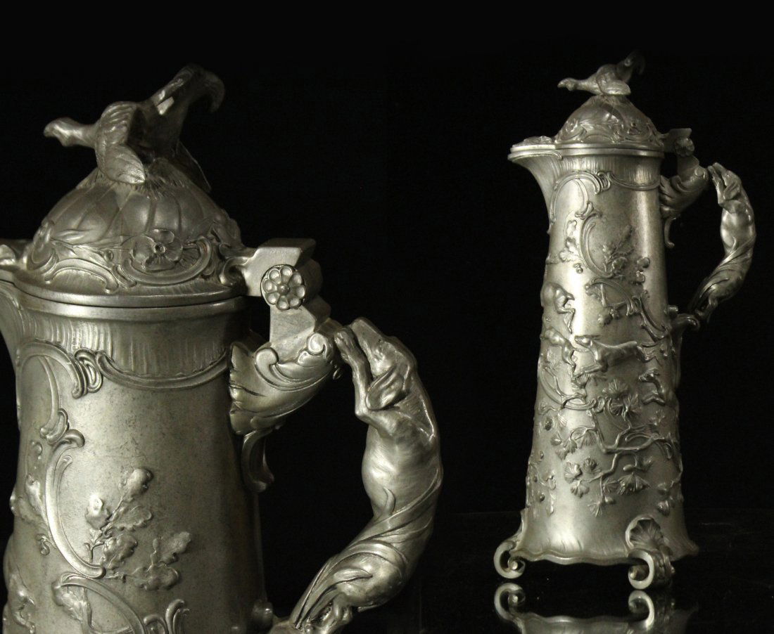 SCHMITZ EDELZINN Pewter Tankard HUNTING DOGS CHASING (1 of 8)