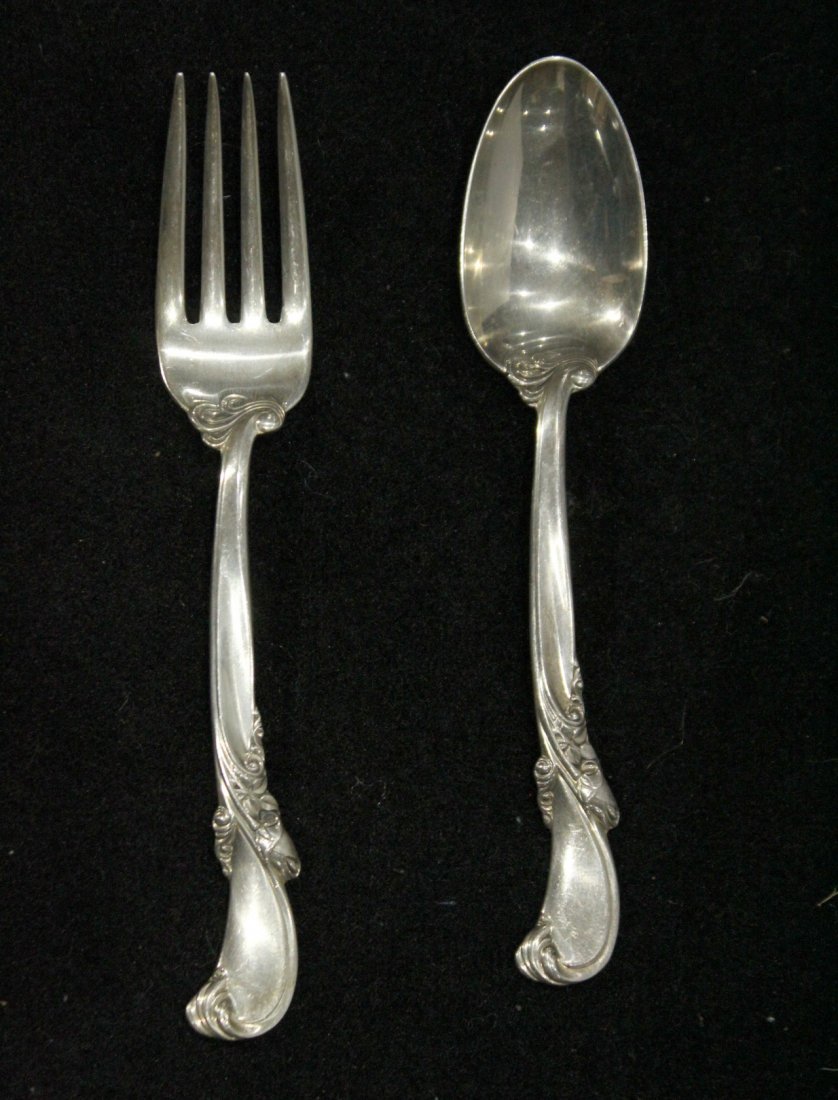 WALLACE STERLING FORK & SPOON; 2.79 oz. (1 of 4)