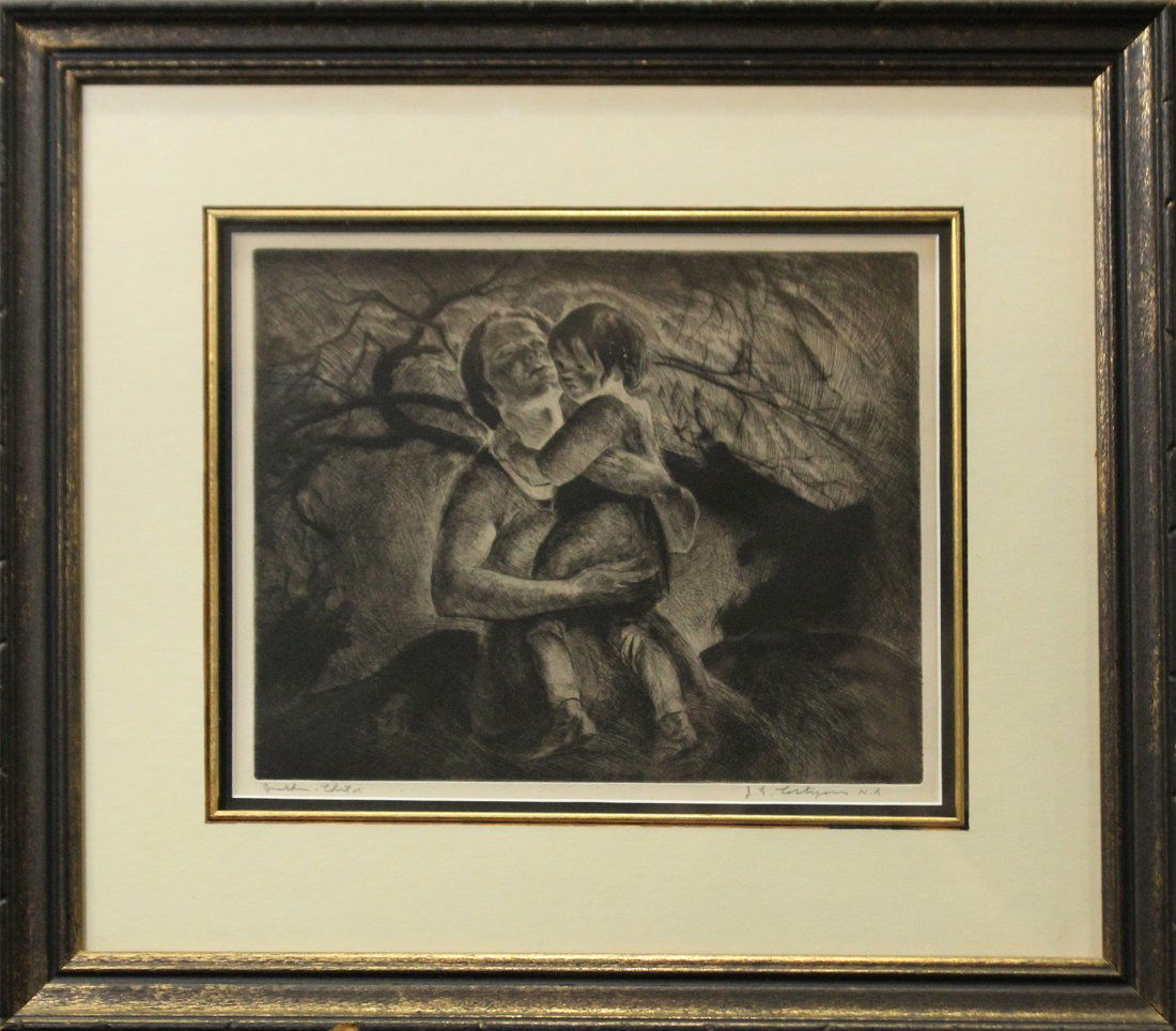 JOHN COSTIGAN  (1888 -1972) MOTHER CHILD Signed Etching (1 of 4)