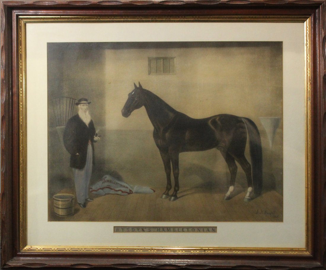 J H WRIGHT 1865 Colored Lithograph RYSDYKS HAMBLETONIAN (1 of 5)