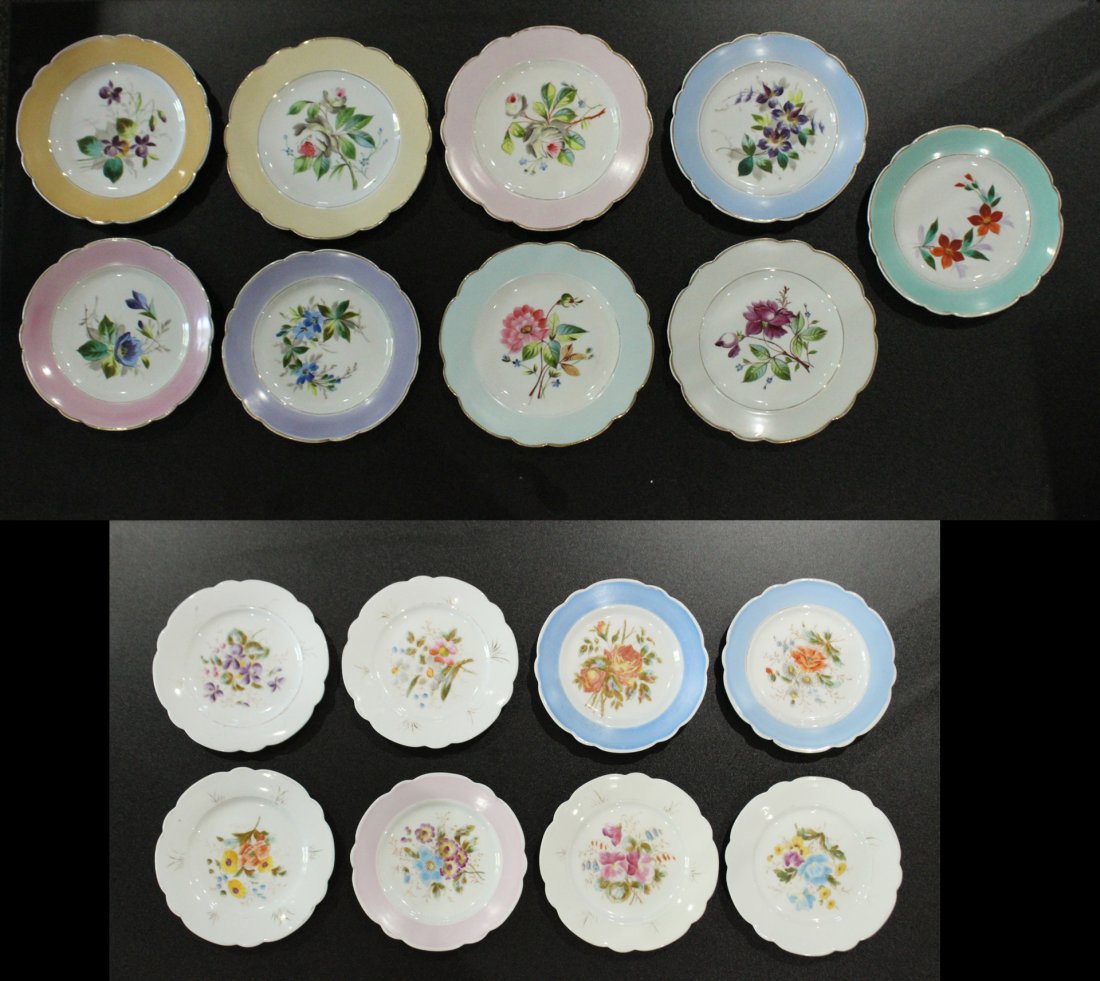 17 Assorted OLD PARIS HAND PAINTED FLORAL PLATES (1 of 7)