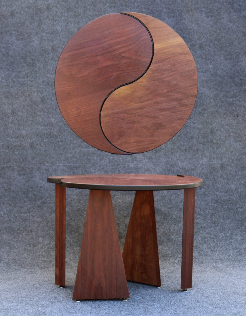 TEAK METAMORPHIC ROUND STAND Designer John Rothschild (1 of 7)