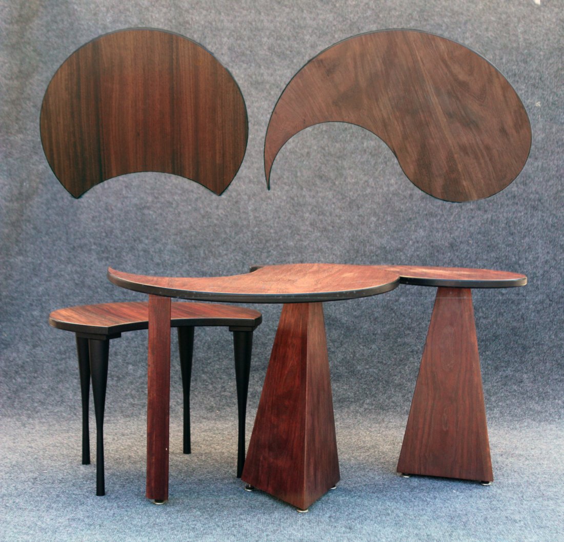 Nest 3 Teak METAMORPHIC STANDS Designer John Rothschild (1 of 8)