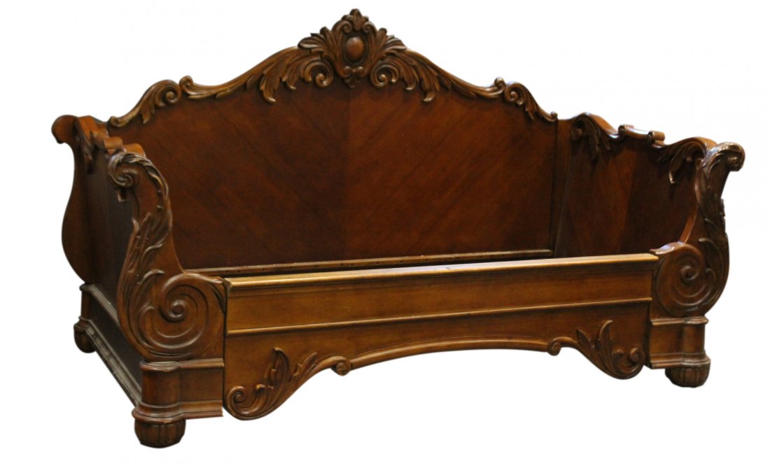 Carved CUSTOM MAHOGANY DAYBED Contemporary Victorian (1 of 6)