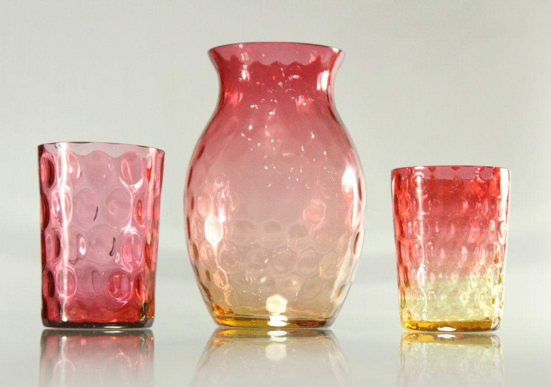Three [3] Assorted MOUNT WASHINGTON GLASS Amberina (1 of 4)