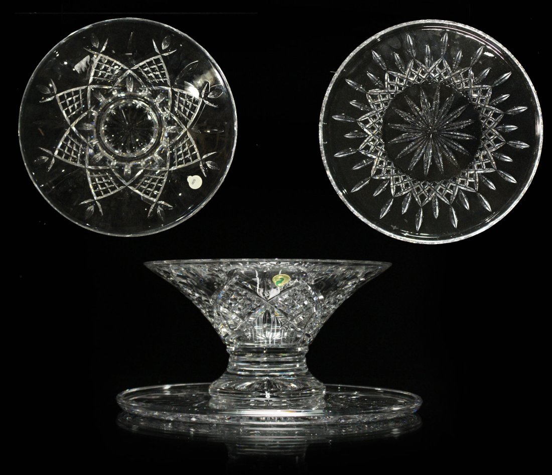 TWO [2] Pieces WATERFORD Crystal Bowl, Serving Plate (1 of 10)