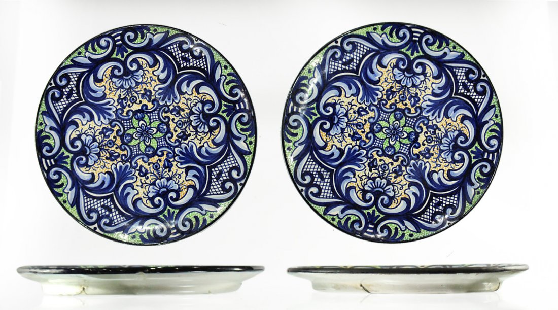 Two [2] PASCUAL ZORILLA Decorated Ceramic CHARGERS (1 of 4)