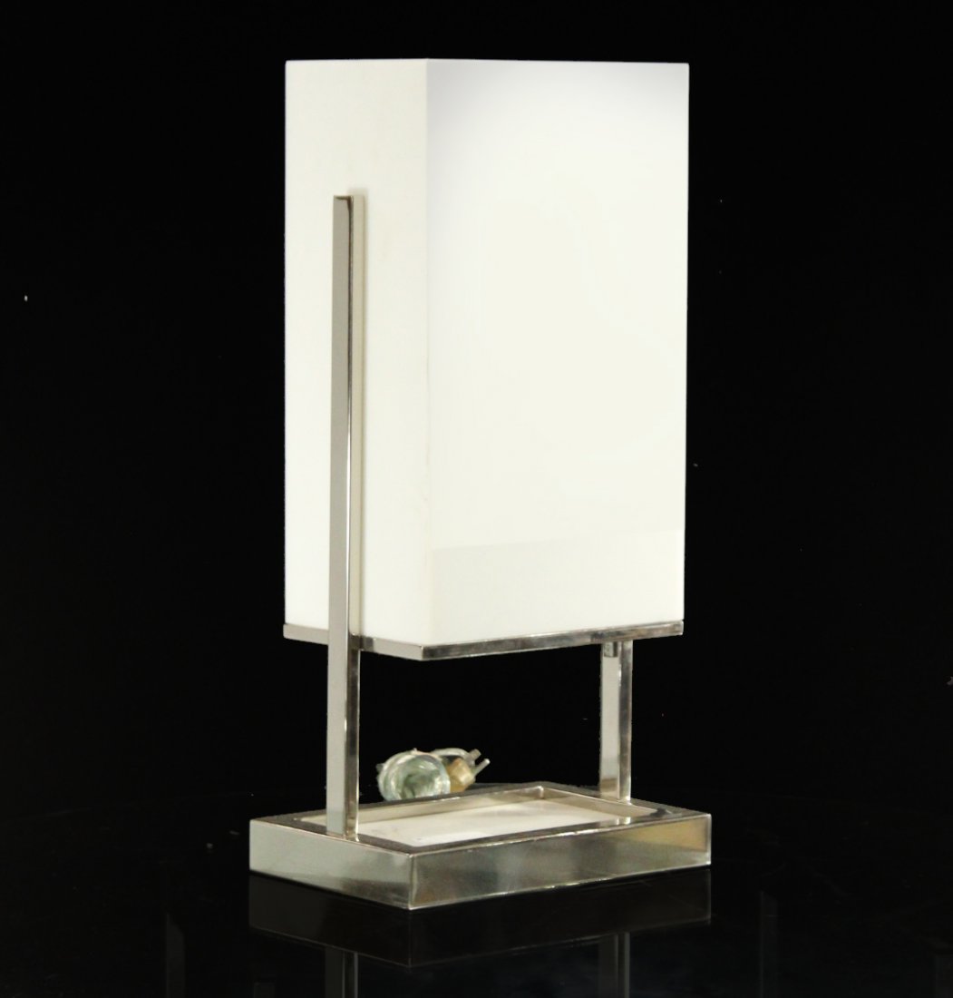 Modern Design CHROME With WHITE PLASTIC SHADE LAMP (1 of 4)