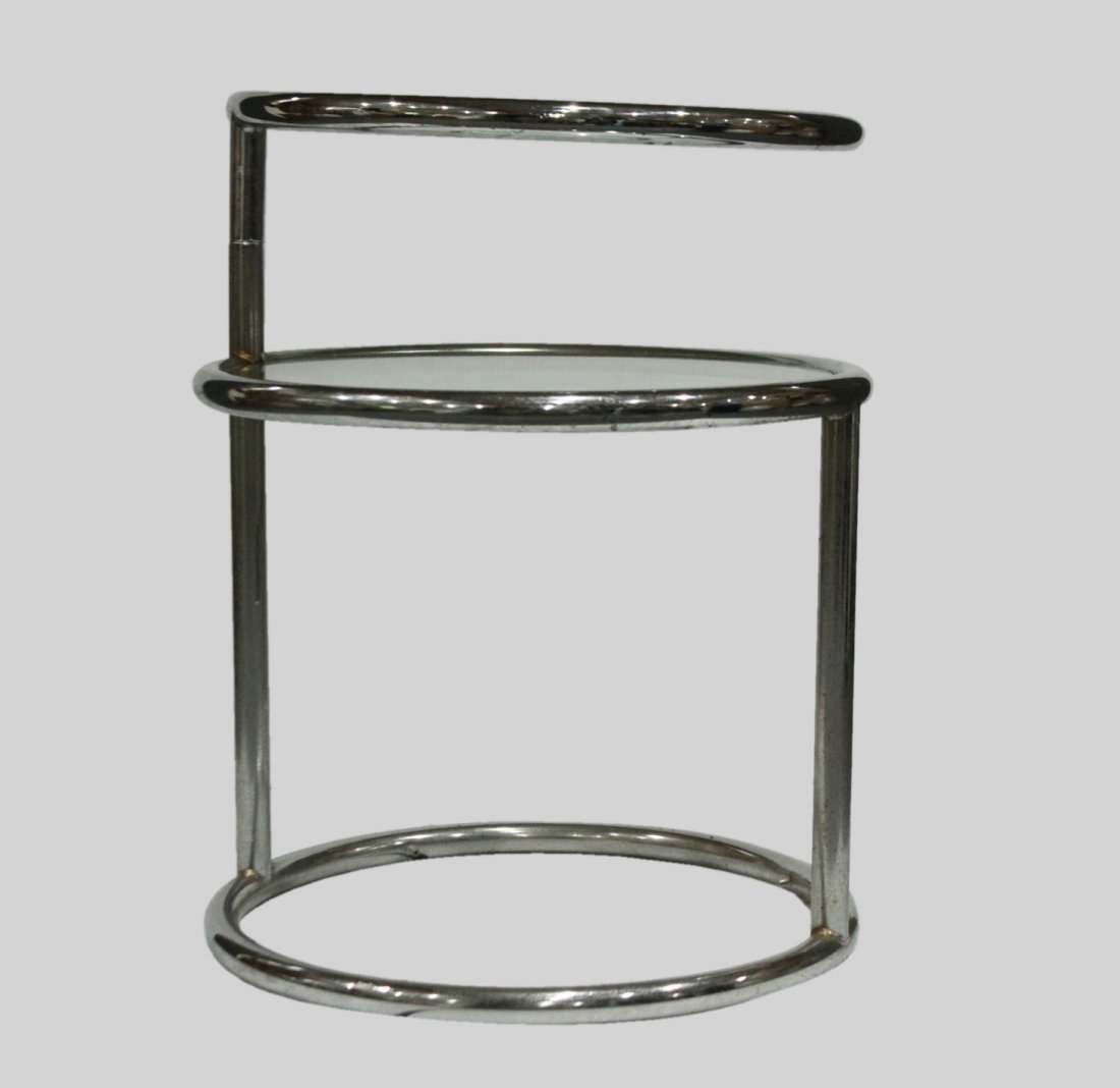 Mid-century Modern tubular chrome side table (1 of 5)