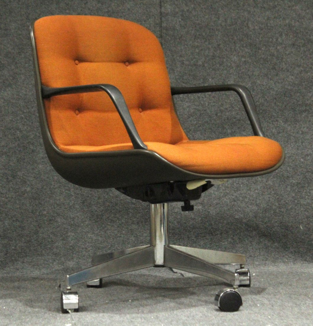 Mid-century Modern Steel case orange arm chair (1 of 6)