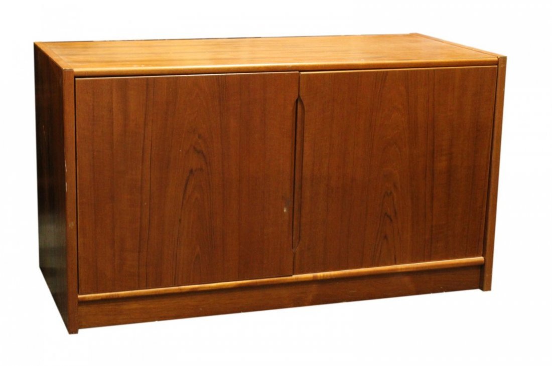 Mid-Century Danish Modern 2-Door Cabinet Marked Denmark (1 of 5)