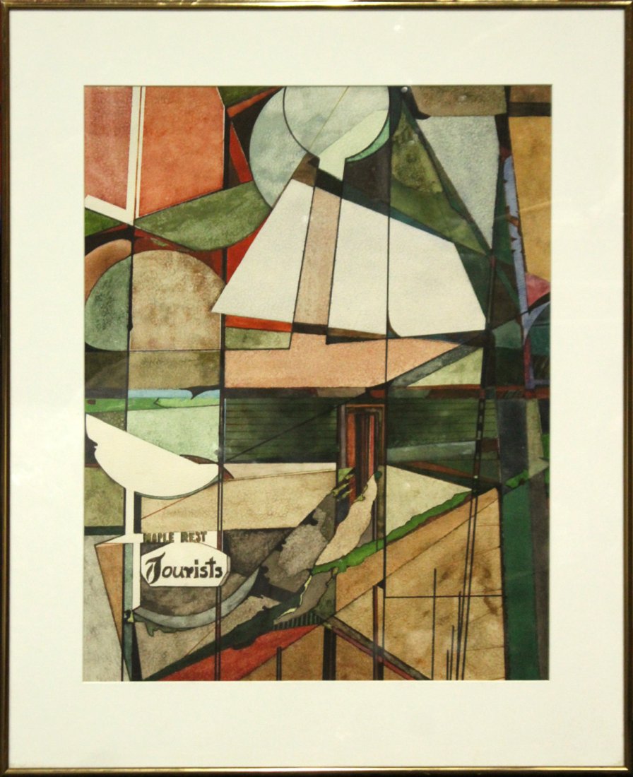 Len Tversky Woodstock Artist watercolor abstract (1 of 7)
