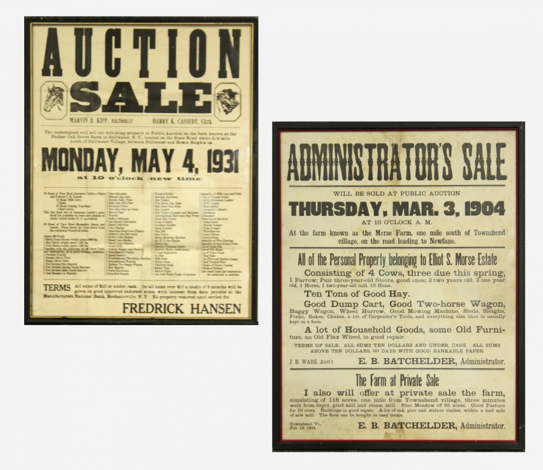 Two (2) Antique Auction advertisement posters (1 of 8)