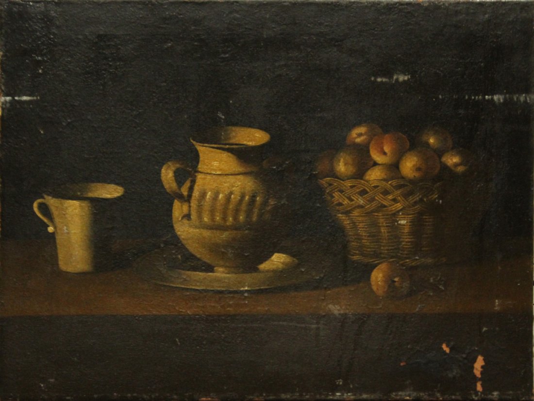 Vintage OIL on Canvas TABLE TOP STILL LIFE Unsigned (1 of 4)