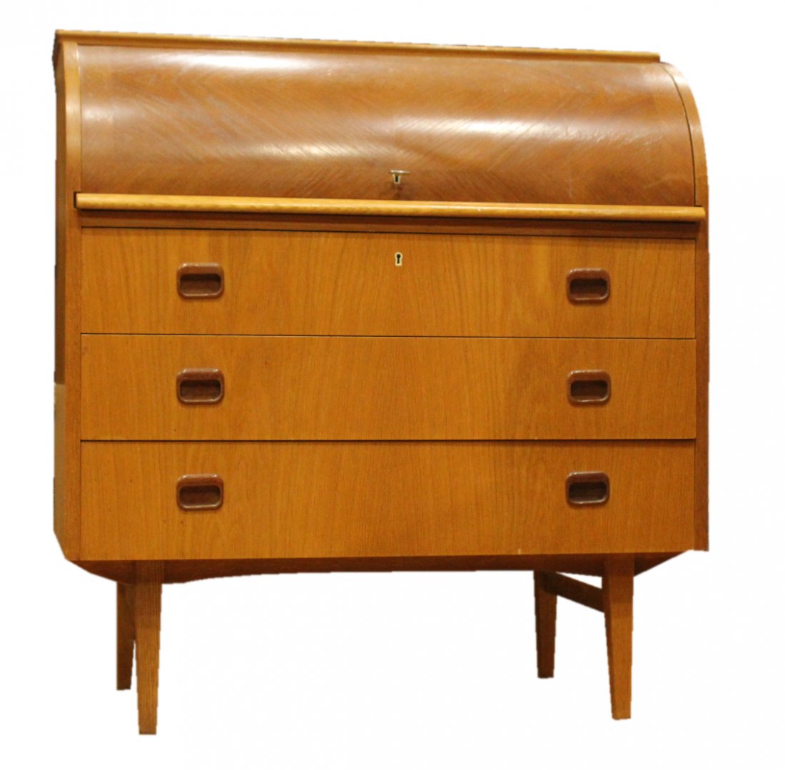Mid-Century DANISH PETITE CYLINDER DESK 3 DRAWER BASE (1 of 4)
