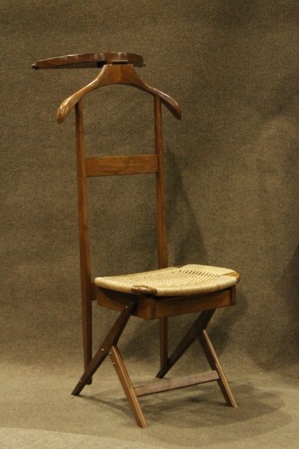 Mid-Century Modern CLOTHES BUTLER LIFT TOP WOVEN SEAT (1 of 6)