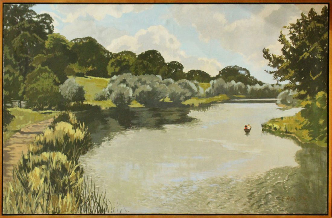 EILEEN HOLDING Listed American Artist Oil/c LANDSCAPE (1 of 5)