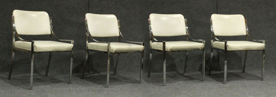 MILO BAUGHMAN Set Four [4] CHROME ARM CHAIRS (1 of 4)