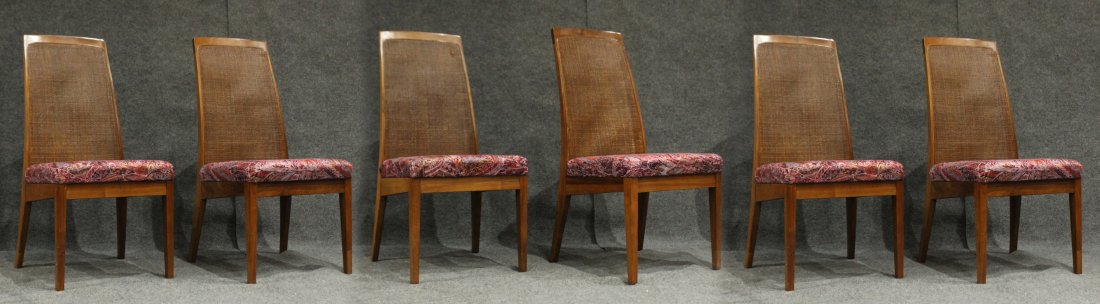 JOHN STUART Mid-century modern cane back dining chairs (1 of 6)